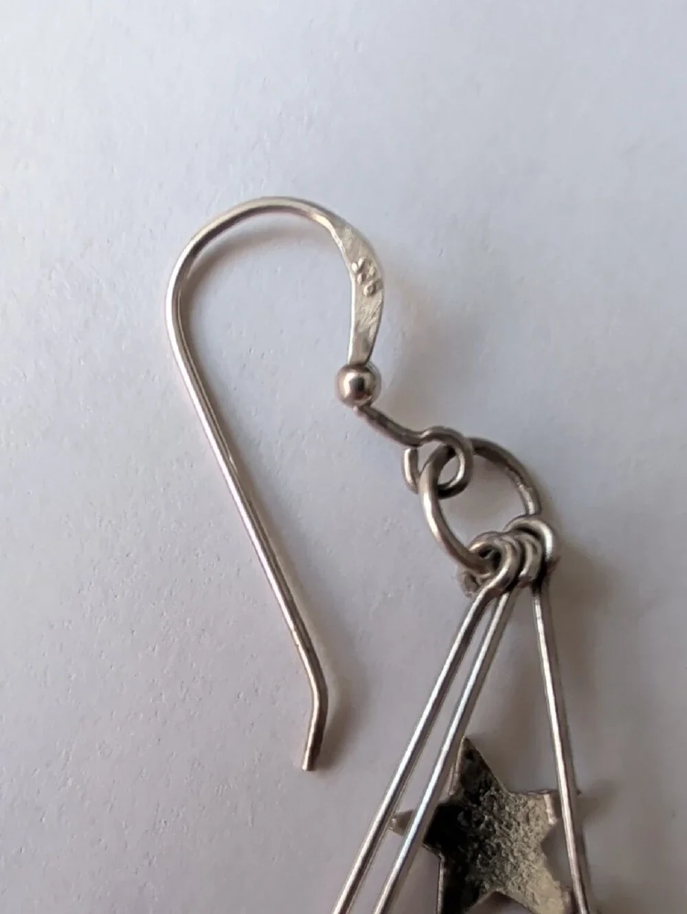 Sterling Silver Star Dangle Earrings - Silver